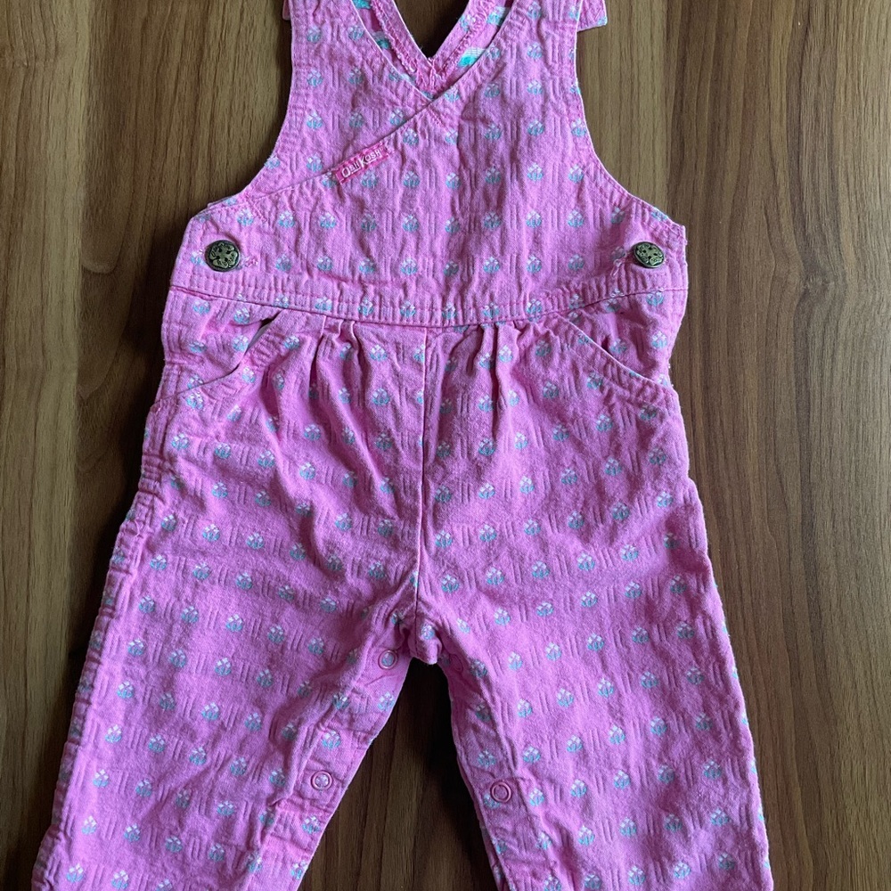 Vintage Oshkosh 24M Floral Embroidered Overalls